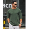 COOFANDY Men’s Long Sleeve Tee Shirts Crew Neck Casual Soft Tees(Army Green)