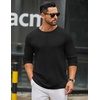 COOFANDY Men’s Long Sleeve Tee Shirts Crew Neck Casual Soft Tees(Black)