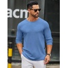 COOFANDY Men’s Long Sleeve Tee Shirts Crew Neck Casual Soft Tees(Blue)