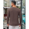 COOFANDY Men’s Long Sleeve Tee Shirts Crew Neck Casual Soft Tees(Brown)