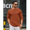 COOFANDY Men’s Long Sleeve Tee Shirts Crew Neck Casual Soft Tees(Caramel)