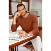 COOFANDY Men’s Long Sleeve Tee Shirts Crew Neck Casual Soft Tees(Caramel)