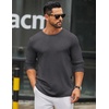 COOFANDY Men’s Long Sleeve Tee Shirts Crew Neck Casual Soft Tees(Dark Grey)