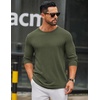 COOFANDY Men’s Long Sleeve Tee Shirts Crew Neck Casual Soft Tees(Green)