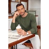 COOFANDY Men’s Long Sleeve Tee Shirts Crew Neck Casual Soft Tees(Green)