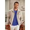 COOFANDY Men’s Long Sleeve Tee Shirts Crew Neck Casual Soft Tees(Heather Blue)