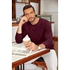 COOFANDY Men’s Long Sleeve Tee Shirts Crew Neck Casual Soft Tees(Heather Burgundy)