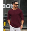 COOFANDY Men’s Long Sleeve Tee Shirts Crew Neck Casual Soft Tees(Heather Burgundy)