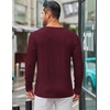 COOFANDY Men’s Long Sleeve Tee Shirts Crew Neck Casual Soft Tees(Heather Burgundy)