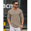 COOFANDY Men’s Long Sleeve Tee Shirts Crew Neck Casual Soft Tees(Khaki)