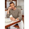 COOFANDY Men’s Long Sleeve Tee Shirts Crew Neck Casual Soft Tees(Khaki)