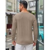 COOFANDY Men’s Long Sleeve Tee Shirts Crew Neck Casual Soft Tees(Khaki)