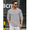 COOFANDY Men’s Long Sleeve Tee Shirts Crew Neck Casual Soft Tees(Light Grey)