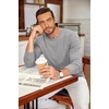 COOFANDY Men’s Long Sleeve Tee Shirts Crew Neck Casual Soft Tees(Light Grey)