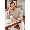COOFANDY Men’s Long Sleeve Tee Shirts Crew Neck Casual Soft Tees(Light Khaki)