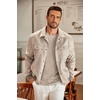 COOFANDY Men’s Long Sleeve Tee Shirts Crew Neck Casual Soft Tees(Light Khaki)