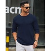 COOFANDY Men’s Long Sleeve Tee Shirts Crew Neck Casual Soft Tees(Navy Blue)
