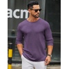 COOFANDY Men’s Long Sleeve Tee Shirts Crew Neck Casual Soft Tees(Purple)