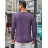 COOFANDY Men’s Long Sleeve Tee Shirts Crew Neck Casual Soft Tees(Purple)