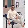 COOFANDY Mens Oxford Shirt Long Sleeve Casual Button Down Shirts Soild Dress Shirts with Pocket(Beige)