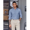 COOFANDY Mens Oxford Shirt Long Sleeve Casual Button Down Shirts Soild Dress Shirts with Pocket(Dark Blue)