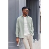 COOFANDY Mens Oxford Shirt Long Sleeve Casual Button Down Shirts Soild Dress Shirts with Pocket(Light Green)