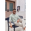 COOFANDY Mens Oxford Shirt Long Sleeve Casual Button Down Shirts Soild Dress Shirts with Pocket(Light Green)