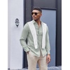 COOFANDY Mens Oxford Shirt Long Sleeve Casual Button Down Shirts Soild Dress Shirts with Pocket(Light Green)
