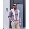COOFANDY Mens Oxford Shirt Long Sleeve Casual Button Down Shirts Soild Dress Shirts with Pocket(Light Purple)