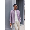 COOFANDY Mens Oxford Shirt Long Sleeve Casual Button Down Shirts Soild Dress Shirts with Pocket(Light Purple)