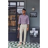 COOFANDY Mens Oxford Shirt Long Sleeve Casual Button Down Shirts Soild Dress Shirts with Pocket(Light Purple)