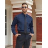 COOFANDY Mens Stretch Dress Shirts Long Sleeve Button Down Shirt Regular Fit Formal Business Shirts(Blue-anchor Pattern)