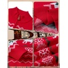 COOFANDY Mens Ugly Christmas Sweater Quarter Zip Holiday Xmas Knit Pullover(B-snowflake Deer (Red))