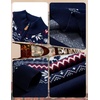 COOFANDY Mens Ugly Christmas Sweater Quarter Zip Holiday Xmas Knit Pullover(C-christmas Tree Deer (Navy))