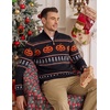 COOFANDY Mens Ugly Christmas Sweater Quarter Zip Holiday Xmas Knit Pullover(Halloween Pumpkin Skull)