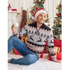 COOFANDY Mens Ugly Christmas Sweater Quarter Zip Holiday Xmas Knit Pullover(Polka-dot Reindeer (Black))