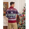 COOFANDY Mens Ugly Christmas Sweater Quarter Zip Holiday Xmas Knit Pullover(Santa Wow)