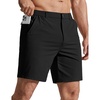COOFANDY Mens Golf Shorts 7″ Lightweight Elastic Waistband Casual Shorts(Black)