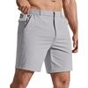 COOFANDY Mens Golf Shorts 7″ Lightweight Elastic Waistband Casual Shorts(Light Grey)