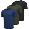 COOFANDY Men’s Workout T-Shirts 3 Pack Quick Dry Athletic T-Shirts(A-black/Navy Blue/Army Green-3 Pack)