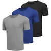 COOFANDY Men’s Workout T-Shirts 3 Pack Quick Dry Athletic T-Shirts(Z-black/Light Grey/Royal Blue-3 Pack)