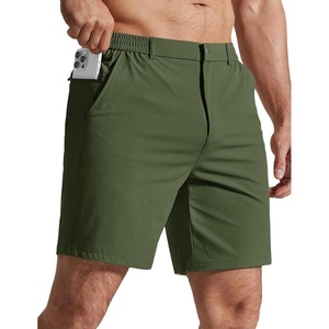 COOFANDY Mens Golf Shorts 7″ Lightweight Elastic Waistband Casual Shorts(Army Green)