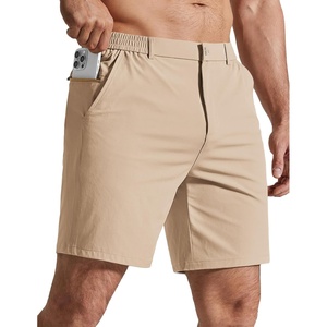 COOFANDY Mens Golf Shorts 7″ Lightweight Elastic Waistband Casual Shorts(Khaki)