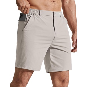 COOFANDY Mens Golf Shorts 7″ Lightweight Elastic Waistband Casual Shorts(Light Khaki)