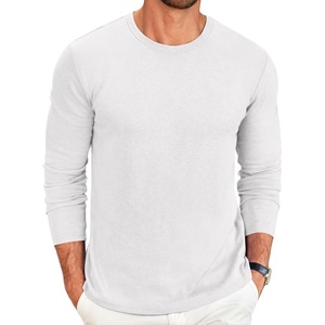 COOFANDY Men’s Long Sleeve Tee Shirts Crew Neck Casual Soft Tees(All White)