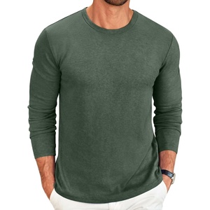 COOFANDY Men’s Long Sleeve Tee Shirts Crew Neck Casual Soft Tees(Army Green)