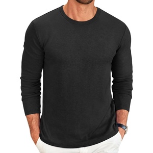COOFANDY Men’s Long Sleeve Tee Shirts Crew Neck Casual Soft Tees(Black)