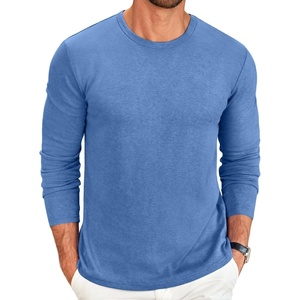 COOFANDY Men’s Long Sleeve Tee Shirts Crew Neck Casual Soft Tees(Blue)