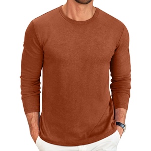 COOFANDY Men’s Long Sleeve Tee Shirts Crew Neck Casual Soft Tees(Caramel)