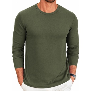 COOFANDY Men’s Long Sleeve Tee Shirts Crew Neck Casual Soft Tees(Green)